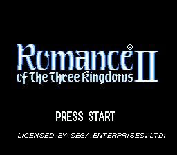 Romance of the three deals kingdoms sega genesis